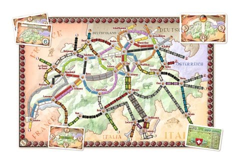 Ticket to Ride Swiss map