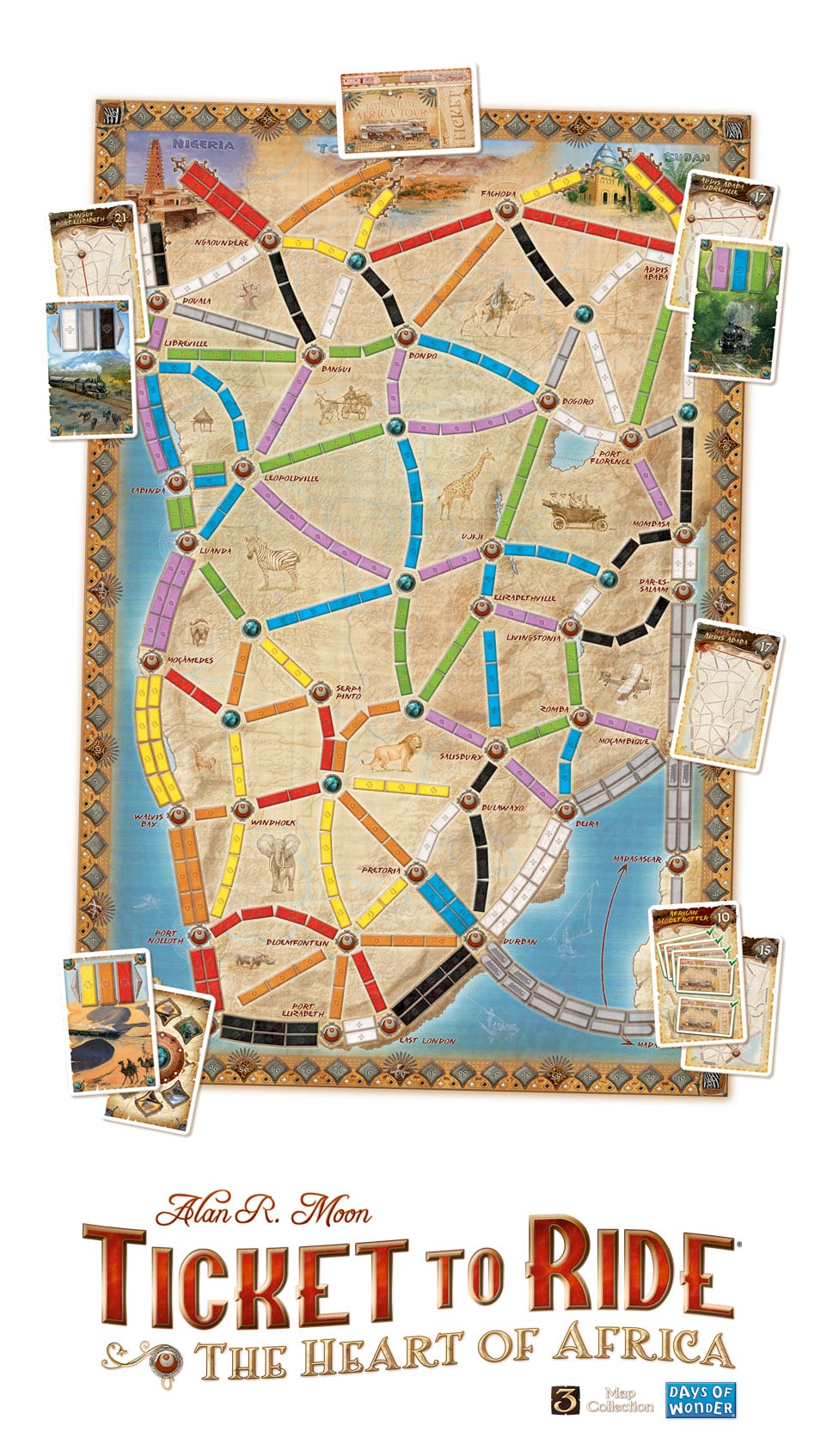 TICKET TO RIDE The Heart of Africa board